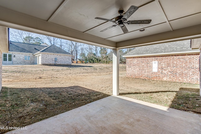 view of patio / terrace with ceiling fan