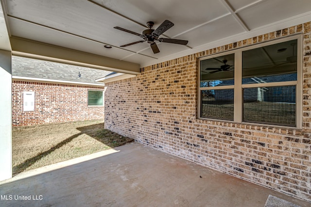 view of patio / terrace with ceiling fan