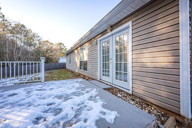 exterior space with french doors