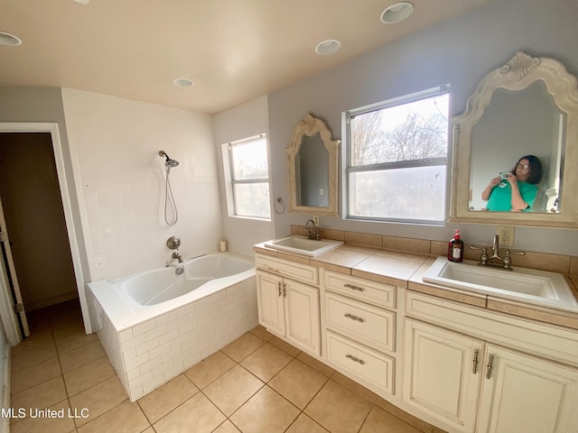 bathroom featuring tile patterned floors and vanity