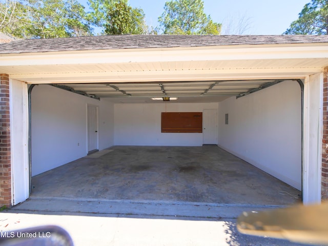 view of garage