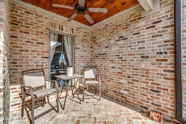 view of patio with ceiling fan