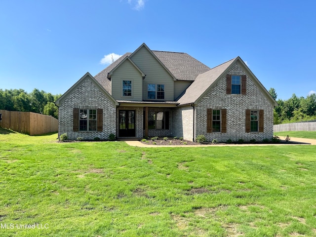 view of front of property with a front yard