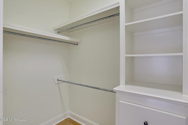 view of walk in closet