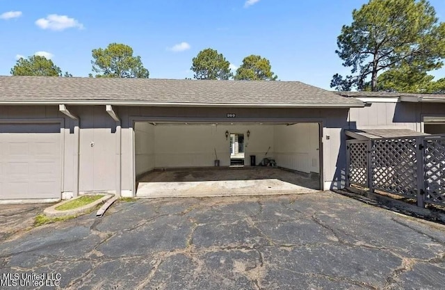 view of garage