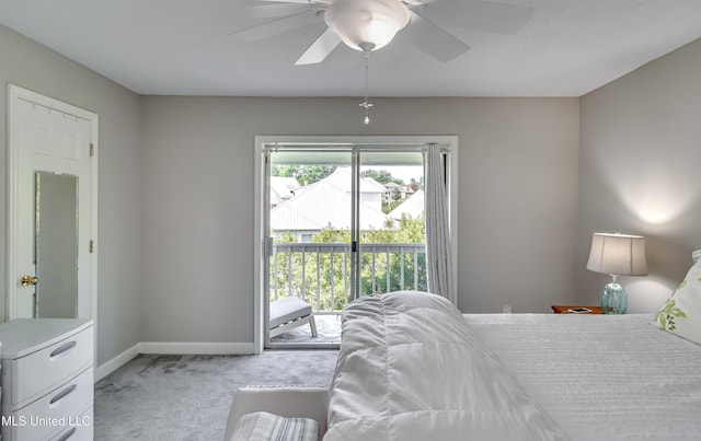 550 Post Rd Unit 116, Ridgeland, MS 39157 - bedroom with access to outside, light carpet, and a ceiling fan