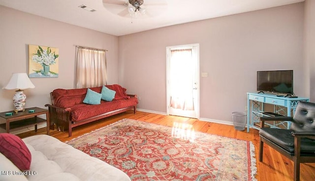 708 Ratliff Ferry Rd, Canton, MS 39046 - living room featuring ceiling fan and light hardwood / wood-style floors
