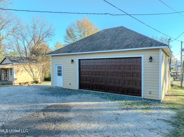 view of garage