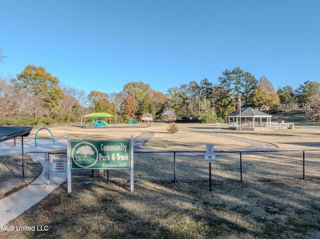 view of property's community with a gazebo