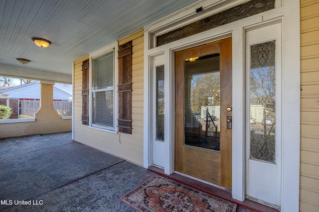 view of doorway to property