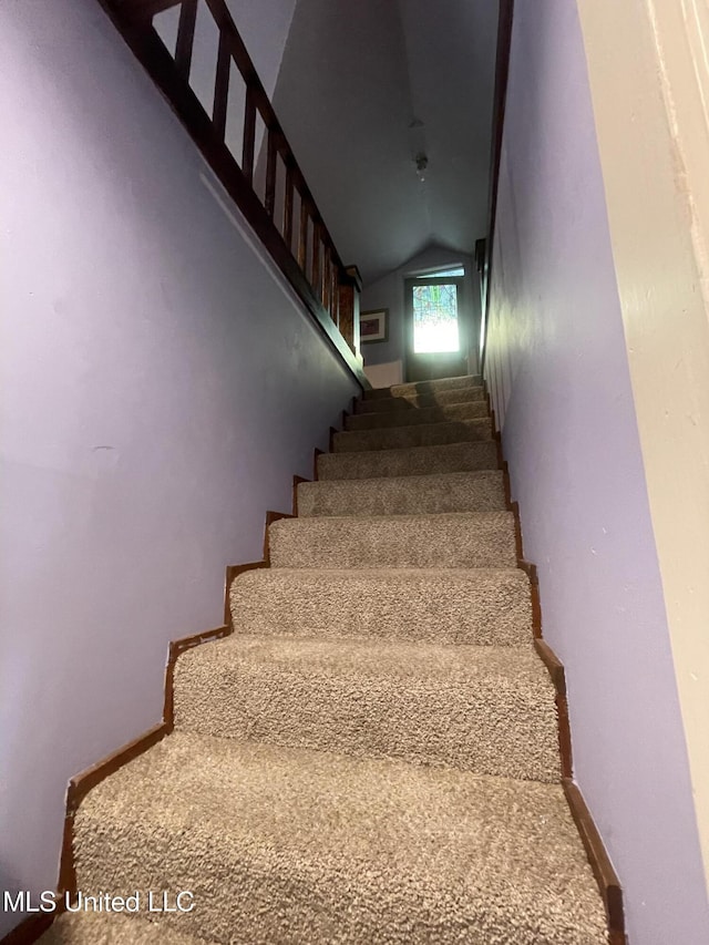 800 Gillespie St, Jackson, MS 39202 - staircase featuring vaulted ceiling