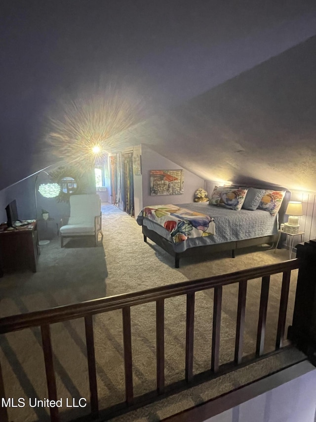 800 Gillespie St, Jackson, MS 39202 - carpeted bedroom featuring vaulted ceiling