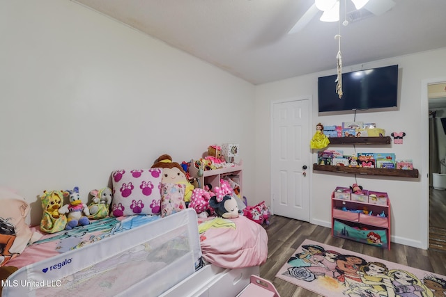 730 Holly Hills Dr, Biloxi, MS 39532 - rec room with wood finished floors and ceiling fan