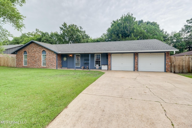 730 Holly Hills Dr, Biloxi, MS 39532 - single story home featuring driveway, an attached garage, brick siding, board and batten siding, and covered porch
