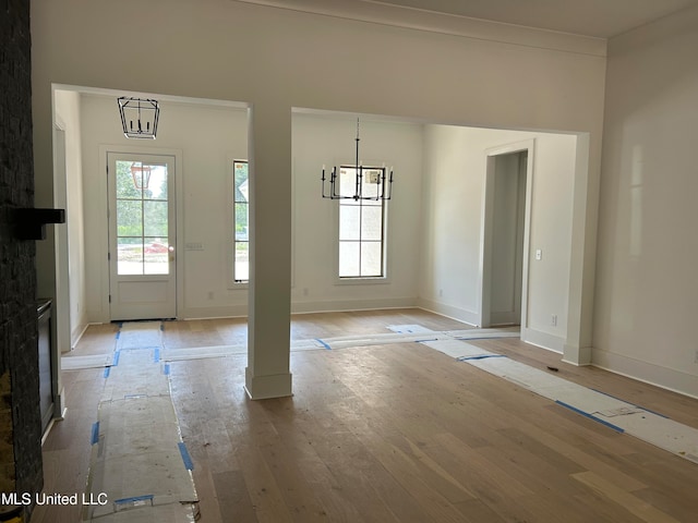 interior space featuring a notable chandelier