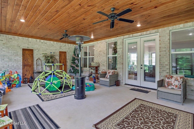 221 Lost Oak Ln, Brandon, MS 39047 - view of patio / terrace featuring french doors and a ceiling fan