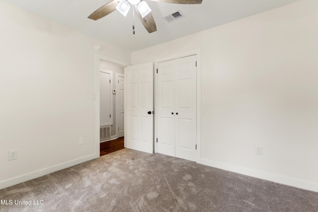 3106 Breezy Hill Ln, Ocean Springs, MS 39564 - unfurnished bedroom featuring carpet floors, a closet, and ceiling fan