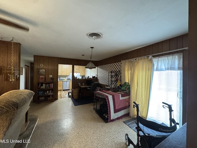 15708 Orleans Dr, Biloxi, MS 39532 - living area with wooden walls