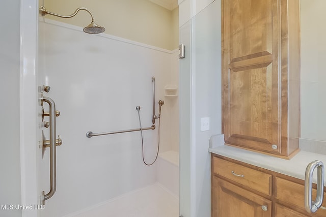 bathroom featuring walk in shower