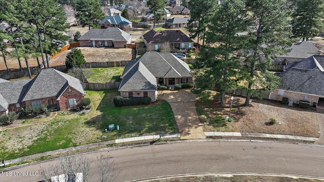 drone / aerial view with a residential view