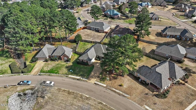 aerial view with a residential view