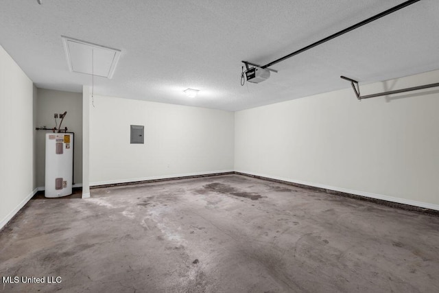14196 Maple Ct, Gulfport, MS 39503 - garage with water heater, a garage door opener, electric panel, and baseboards