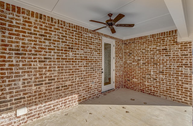 view of patio with ceiling fan