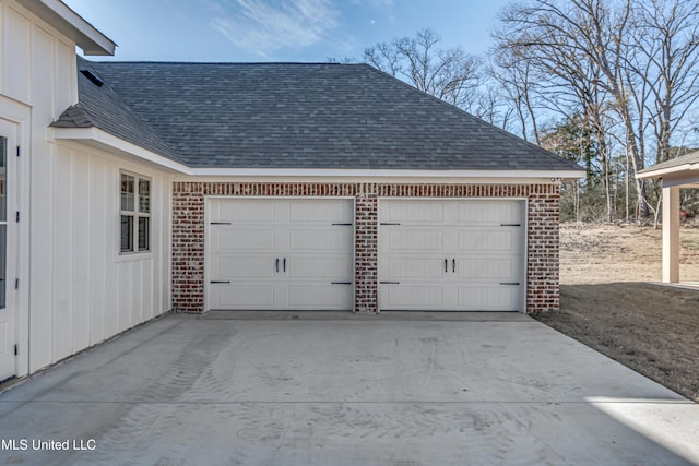 view of garage