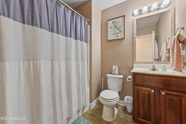 2301 Paula Cir, Ocean Springs, MS 39564 - bathroom featuring vanity, tile patterned floors, and a shower with curtain