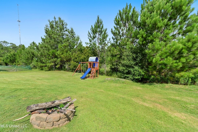 2301 Paula Cir, Ocean Springs, MS 39564 - view of green lawn featuring a playground