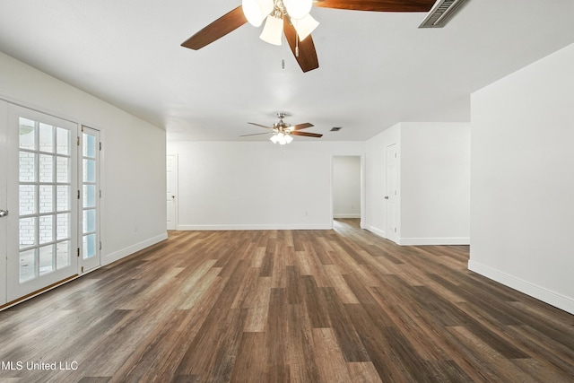611 E E Lakeshore Dr, Carriere, MS 39426 - spare room with ceiling fan and wood finished floors