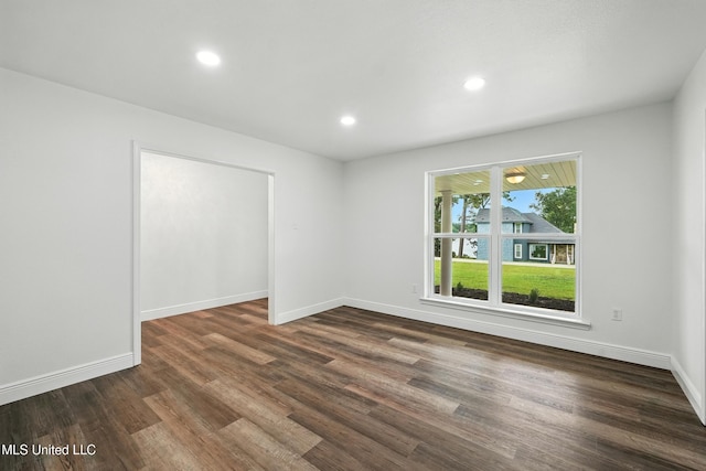 611 E E Lakeshore Dr, Carriere, MS 39426 - spare room with dark wood finished floors and recessed lighting
