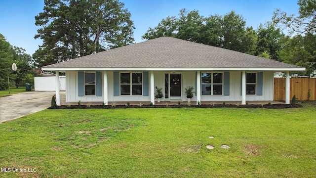 611 E E Lakeshore Dr, Carriere, MS 39426 - view of front of home featuring roof with shingles, concrete driveway, a porch, and board and batten siding