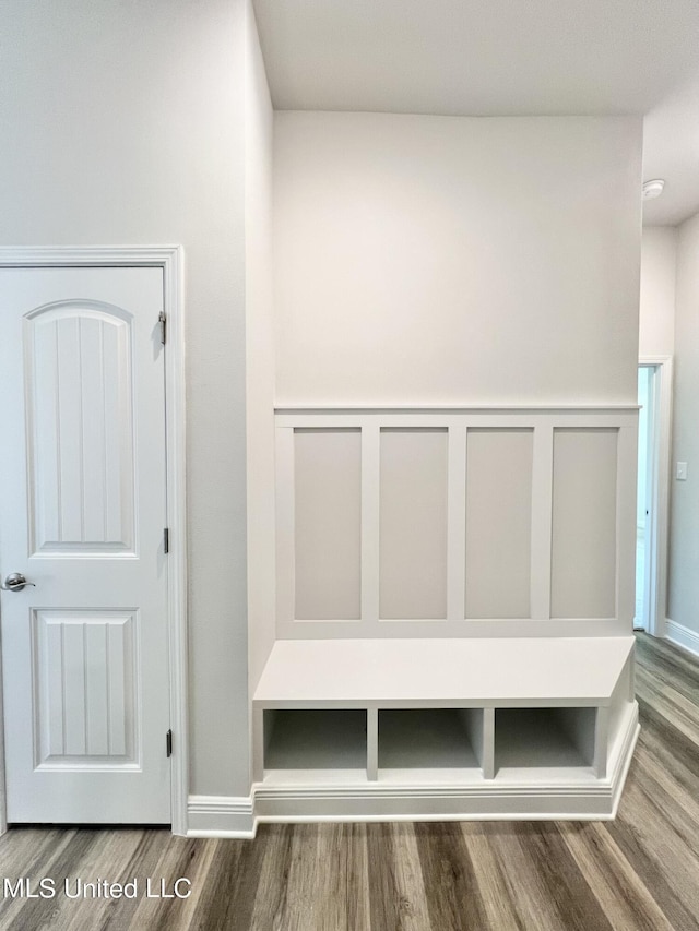 15693 Perdido Dr, Gulfport, MS 39503 - mudroom with baseboards and wood finished floors