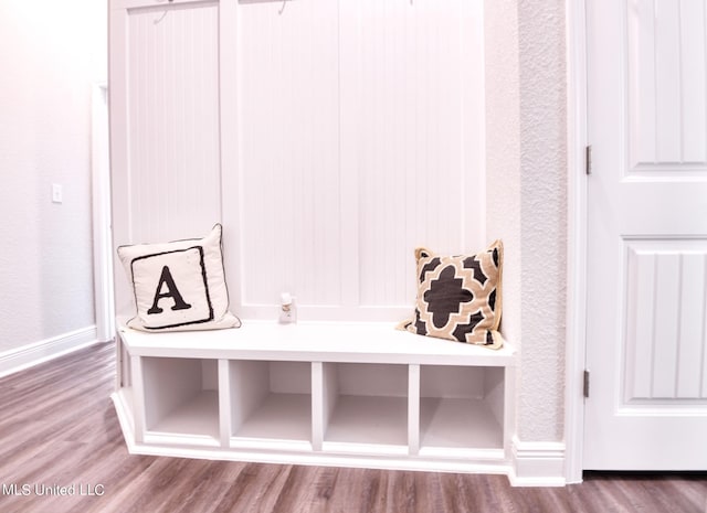 15693 Perdido Dr, Gulfport, MS 39503 - mudroom featuring baseboards and wood finished floors