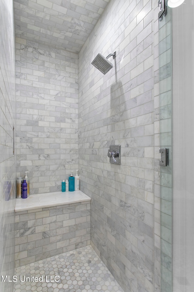 bathroom featuring walk in shower