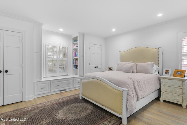 3844 Hawthorn Dr, Jackson, MS 39216 - bedroom featuring ornamental molding, recessed lighting, and wood finished floors