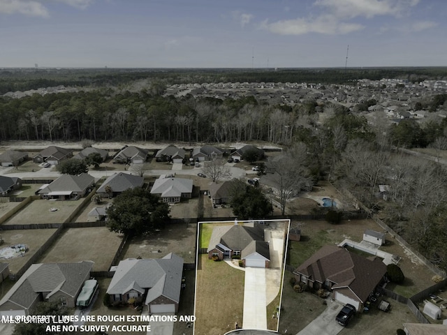 birds eye view of property featuring a residential view