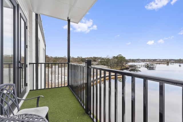 balcony with a water view