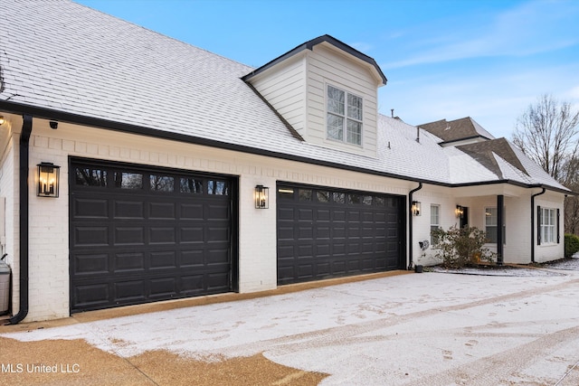 exterior space featuring a garage