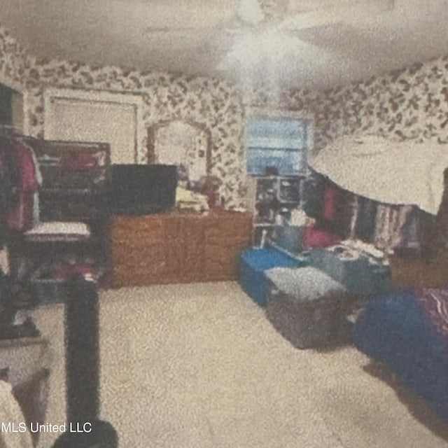 living room with carpet floors