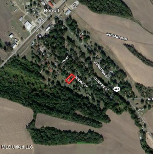 308 Walnut St, Benoit, MS 38725 - aerial overview of property's location