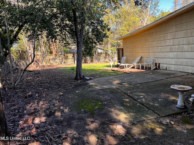 view of yard with a patio area