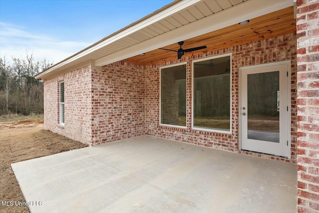 view of patio / terrace featuring ceiling fan