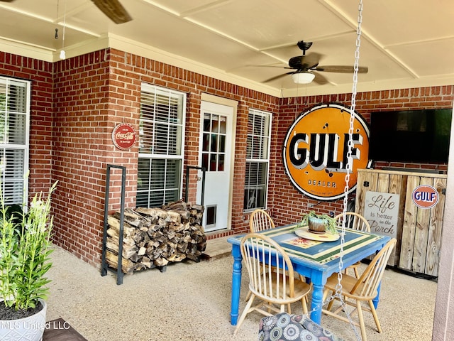 1024 Riverchase N Dr, Brandon, MS 39047 - view of patio / terrace featuring ceiling fan and outdoor dining area