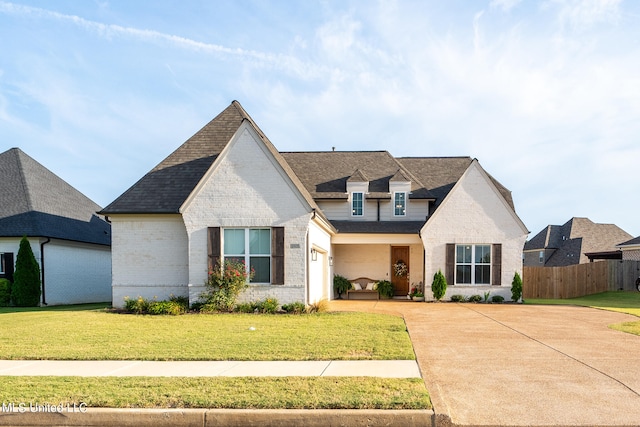 view of front of house featuring a front lawn