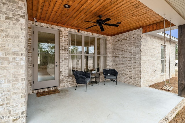 view of patio with ceiling fan