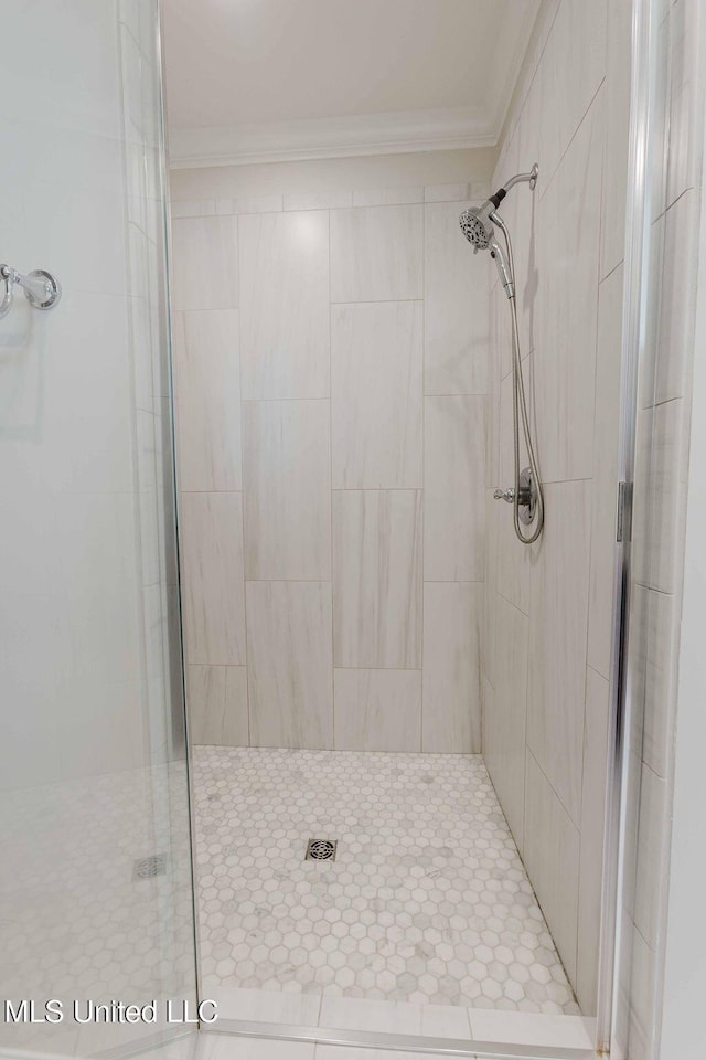 132 Freeland Ln, Clinton, MS 39056 - full bathroom featuring a stall shower and crown molding
