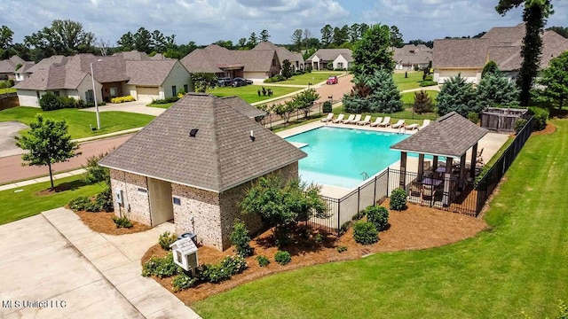 132 Freeland Ln, Clinton, MS 39056 - community pool featuring a residential view and a gazebo