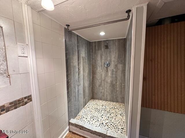 153 Saint Peter St, Biloxi, MS 39530 - bathroom featuring a shower stall and recessed lighting